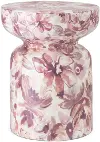 18 Inch Blush Pink and Purple Floral Garden Stool