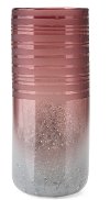 15 Inch Silver and Champagne Beige Art Glass Vase