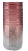 Clearance 15 Inch Silver and Champagne Beige Art Glass Vase