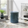 16 Inch Reactive Glaze Blue Ceramic Stool