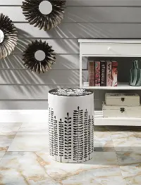 Black and White Ceramic Stool