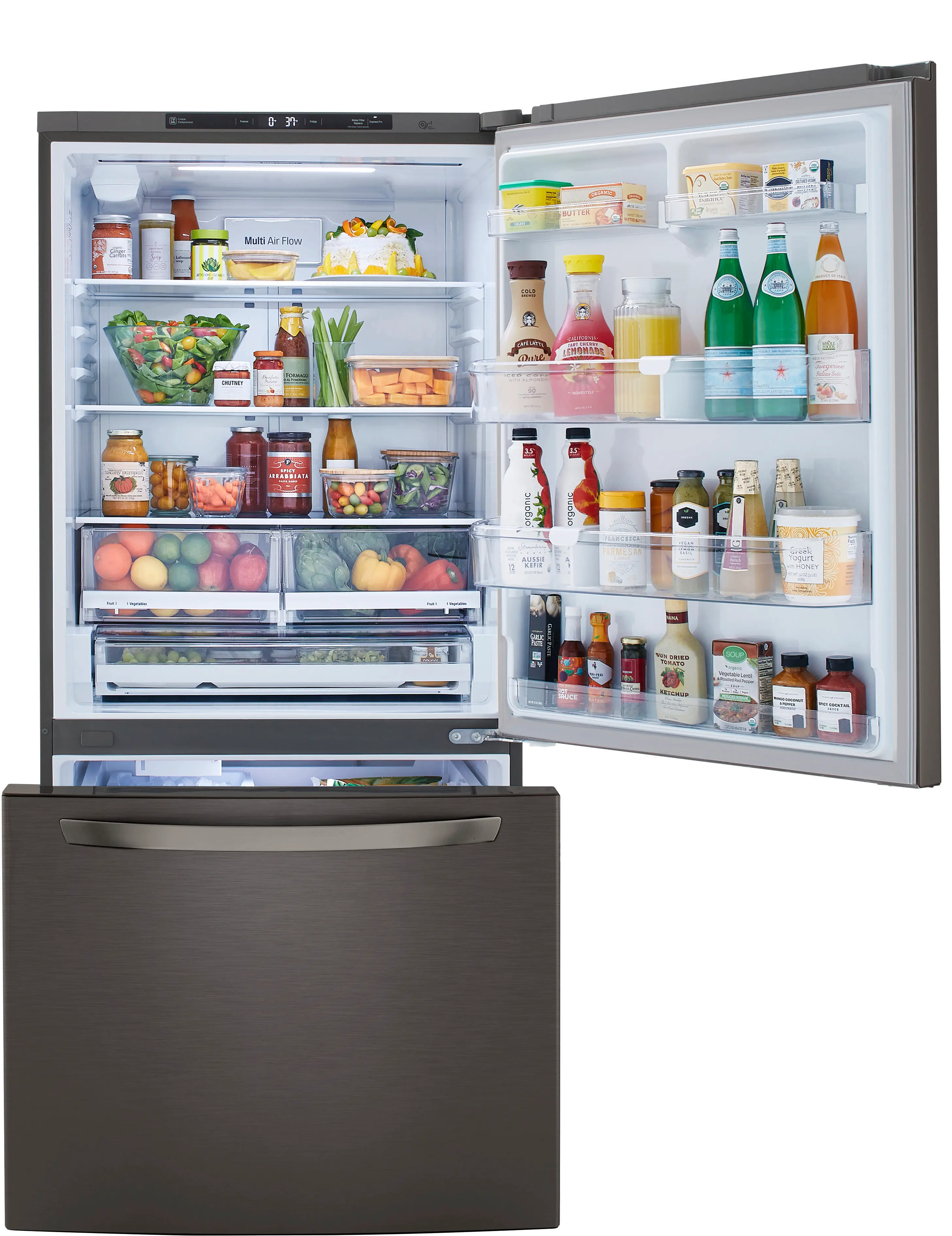 LRDCS2603D LG 25.5 cu ft Bottom Freezer Refrigerator - Black Stainless Steel-2