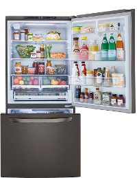 LRDCS2603D LG 33 Inch Bottom Freezer Refrigerator - 25.5 cu. ft., Black Stainless Steel-2