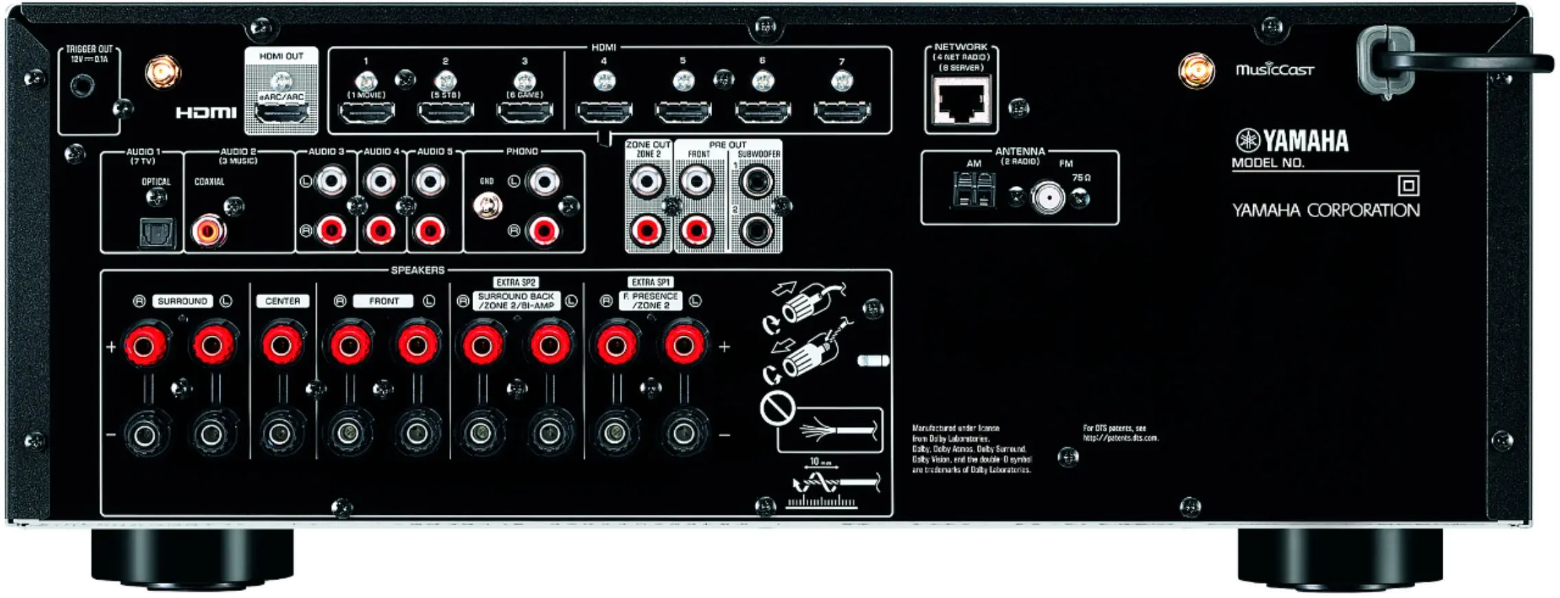 RX-V6A Yamaha RX-V6A 7.2ch AV Receiver with 8K HDMI and MusicCast-3