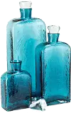 Clearance 17 Inch Modern Blue Glass Bottle with Stopper
