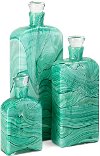 9 Inch Turquoise Glass Decorative Bottle with Stopper