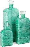 9 Inch Turquoise Glass Decorative Bottle with Stopper