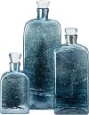 13 Inch Blue-Green Art Glass Deco Bottle with Stopper - Winderly