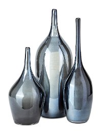 14 Inch Sapphire Blue Glass Bottle