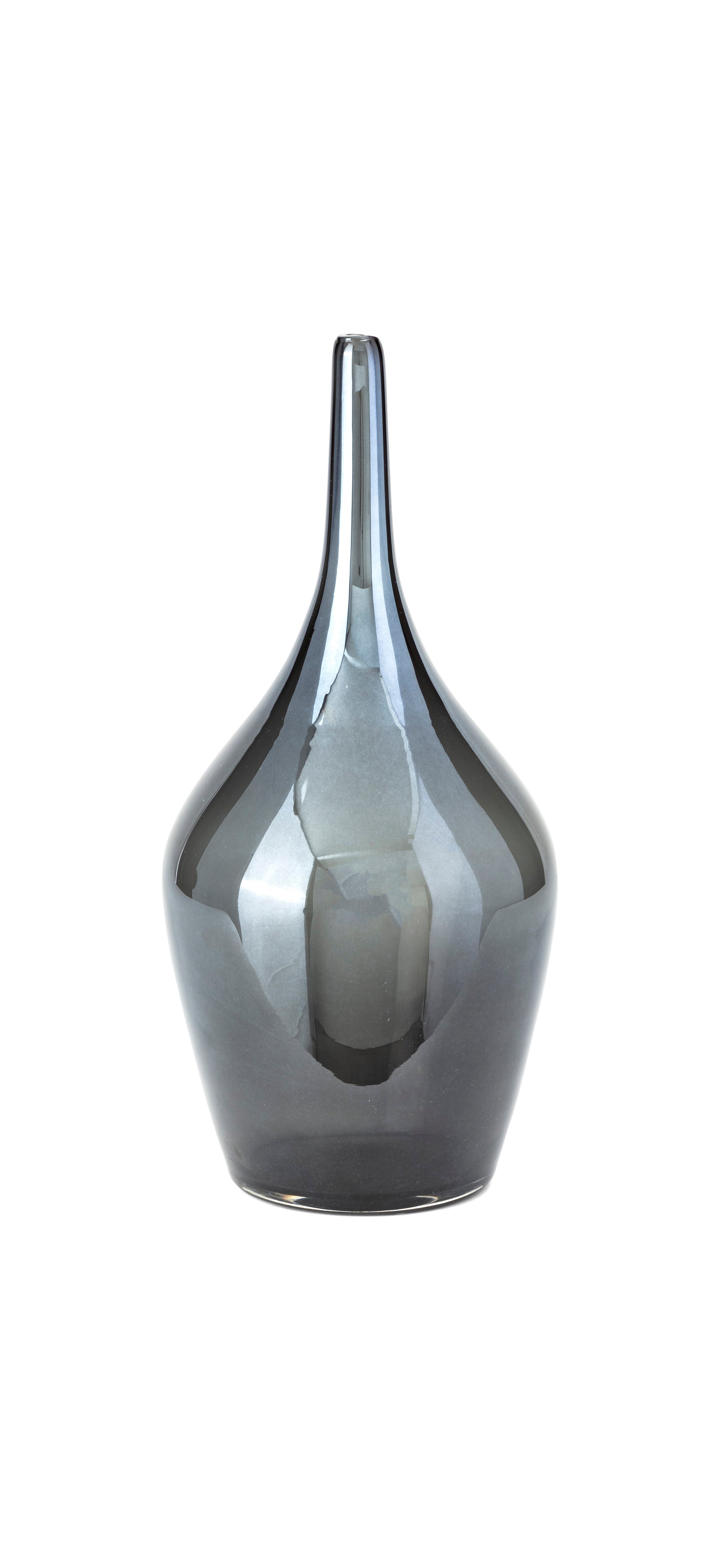 14 Inch Sapphire Blue Glass Bottle-2