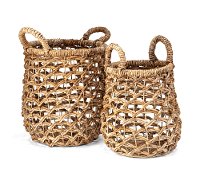 20 Inch Light Brown Banana Leaf Basket - Charlton