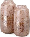 10 Inch Pink and Brown Glass Vase