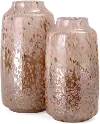 Clearance 10 Inch Pink and Brown Glass Vase