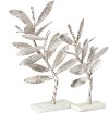 25 Inch Aluminum Leaf Tabletop Statuary