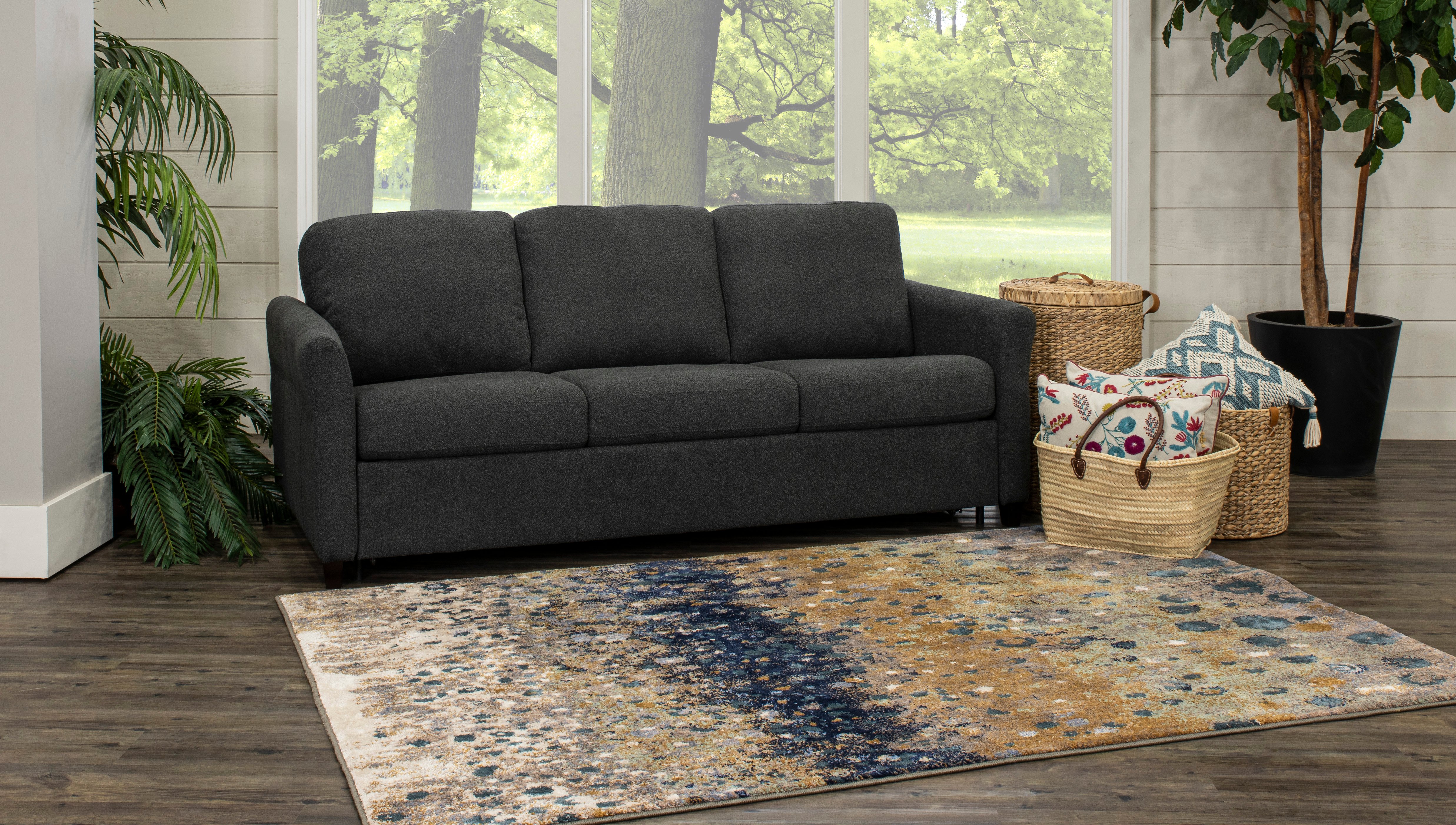 Cloud Z Steel Dark Gray Queen Convertible Sofa Bed-3