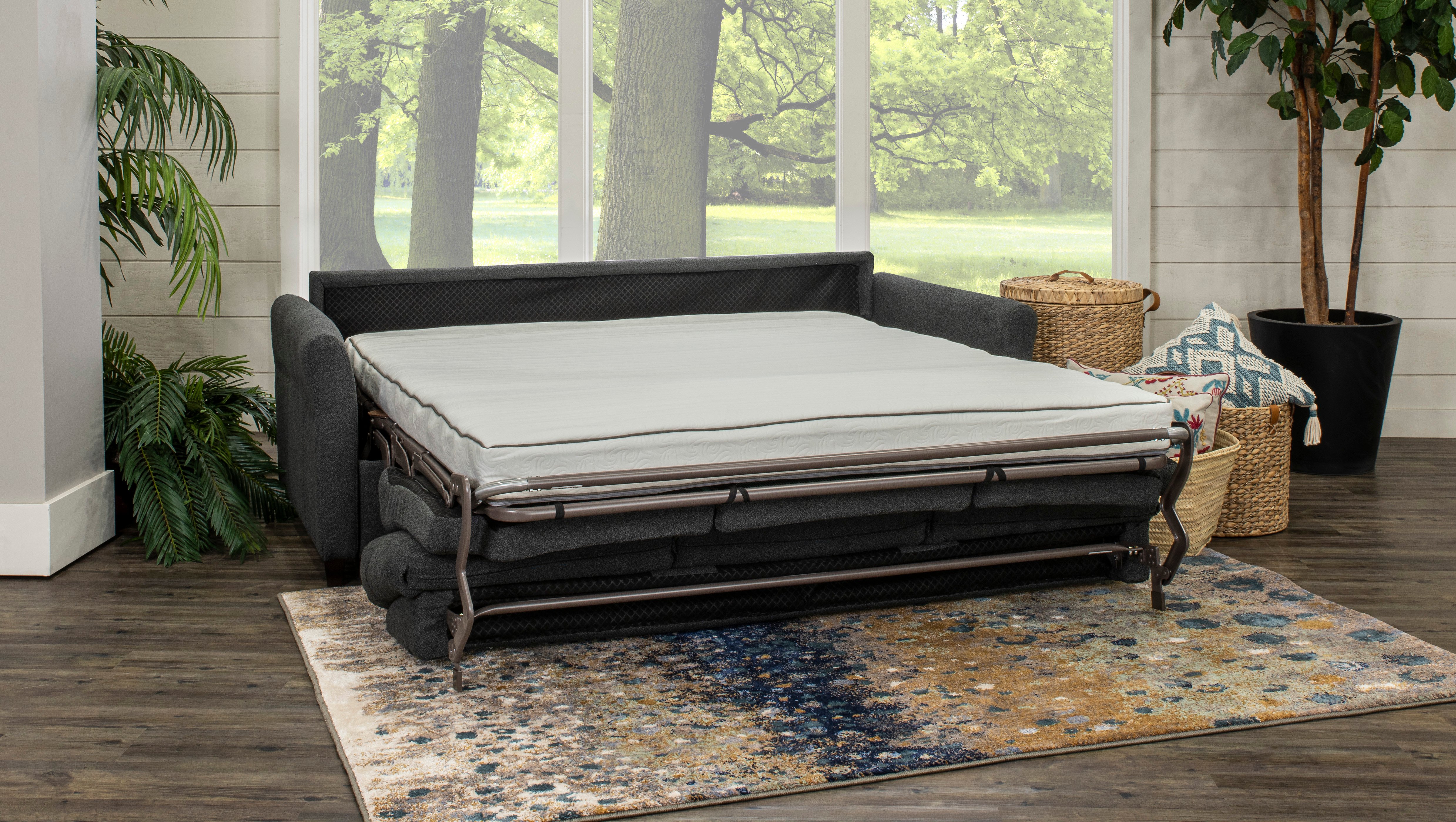 Cloud Z Steel Dark Gray Queen Convertible Sofa Bed-4