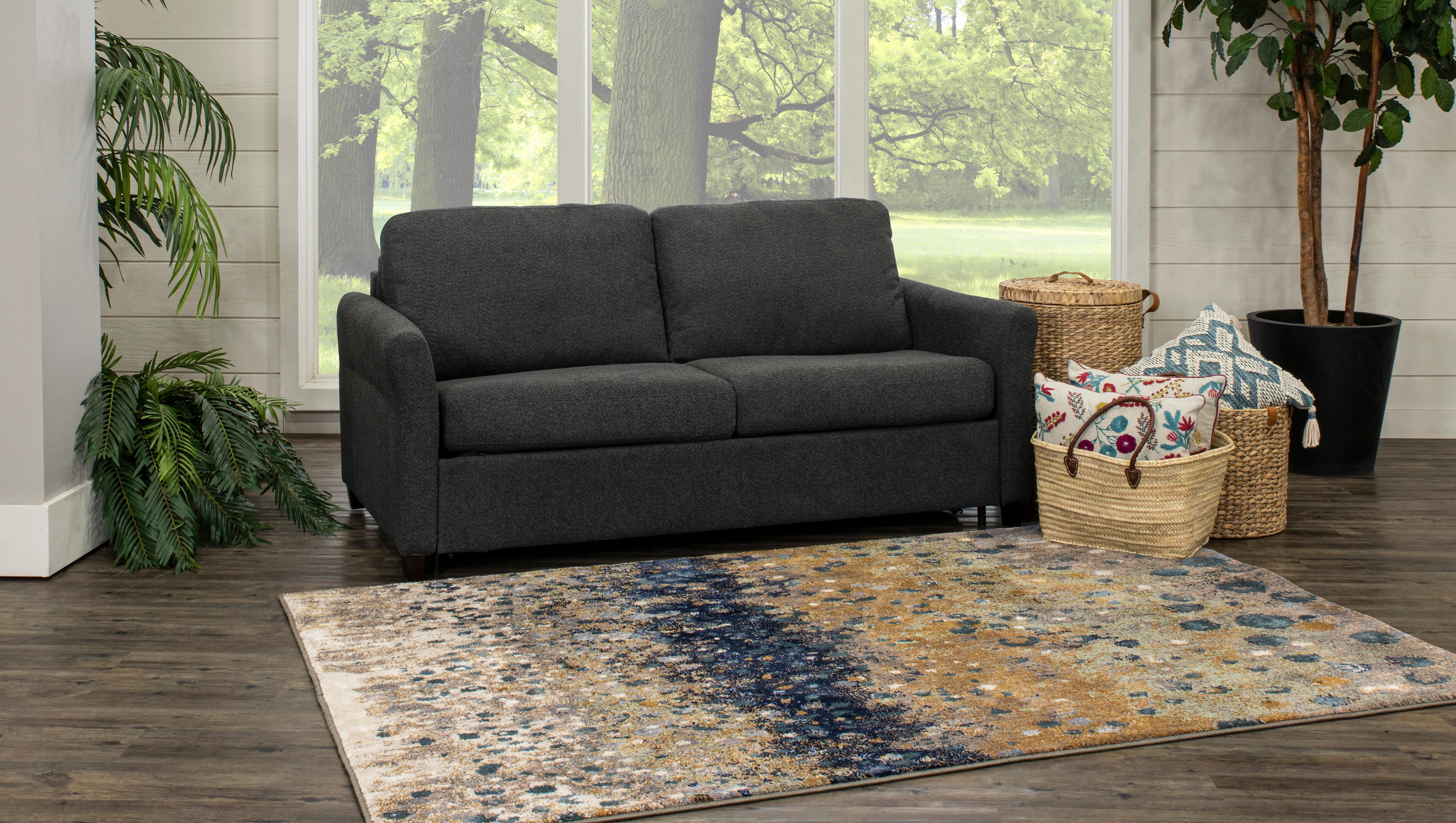 Cloud Z Steel Dark Gray Full Convertible Sofa Bed-4