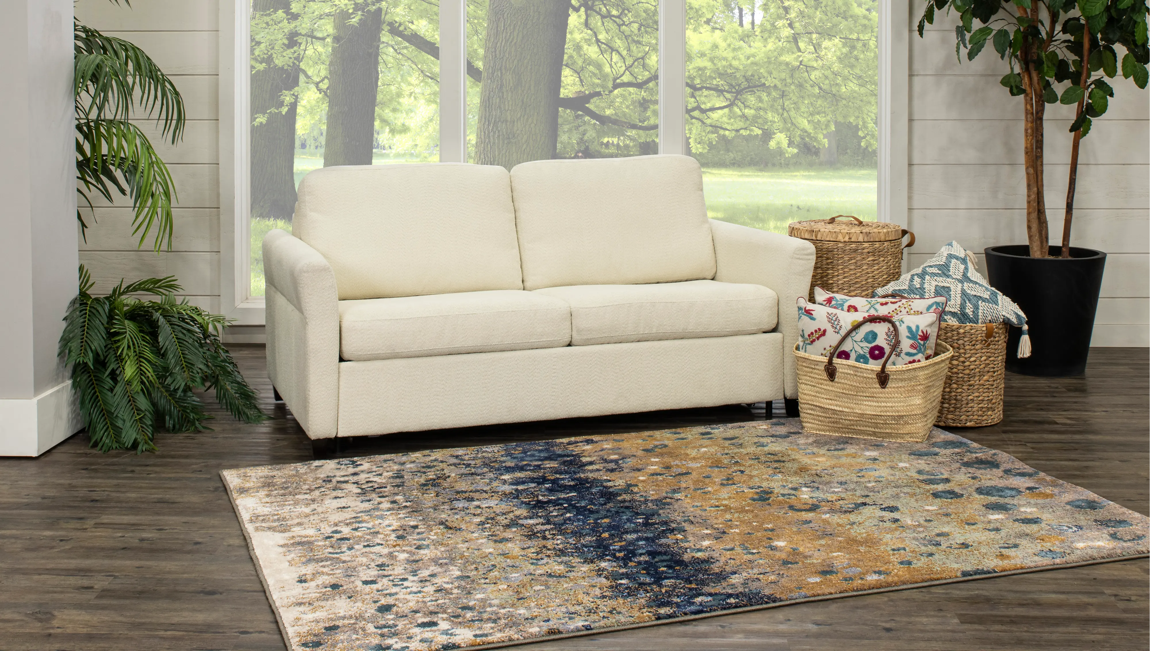 Cloud Z Natural Cream Full Convertible Sofa Bed-3