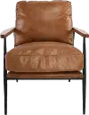 Christopher Mid Century Modern Tan Leather Club Chair