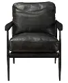 Christopher Mid Century Modern Black Leather Club Chair