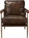 Christopher Mid Century Modern Brown Leather Club Chair