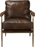Christopher Mid Century Modern Brown Leather Club Chair