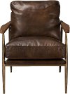 Mid Century Antique Brown Leather Club Chair - Christopher