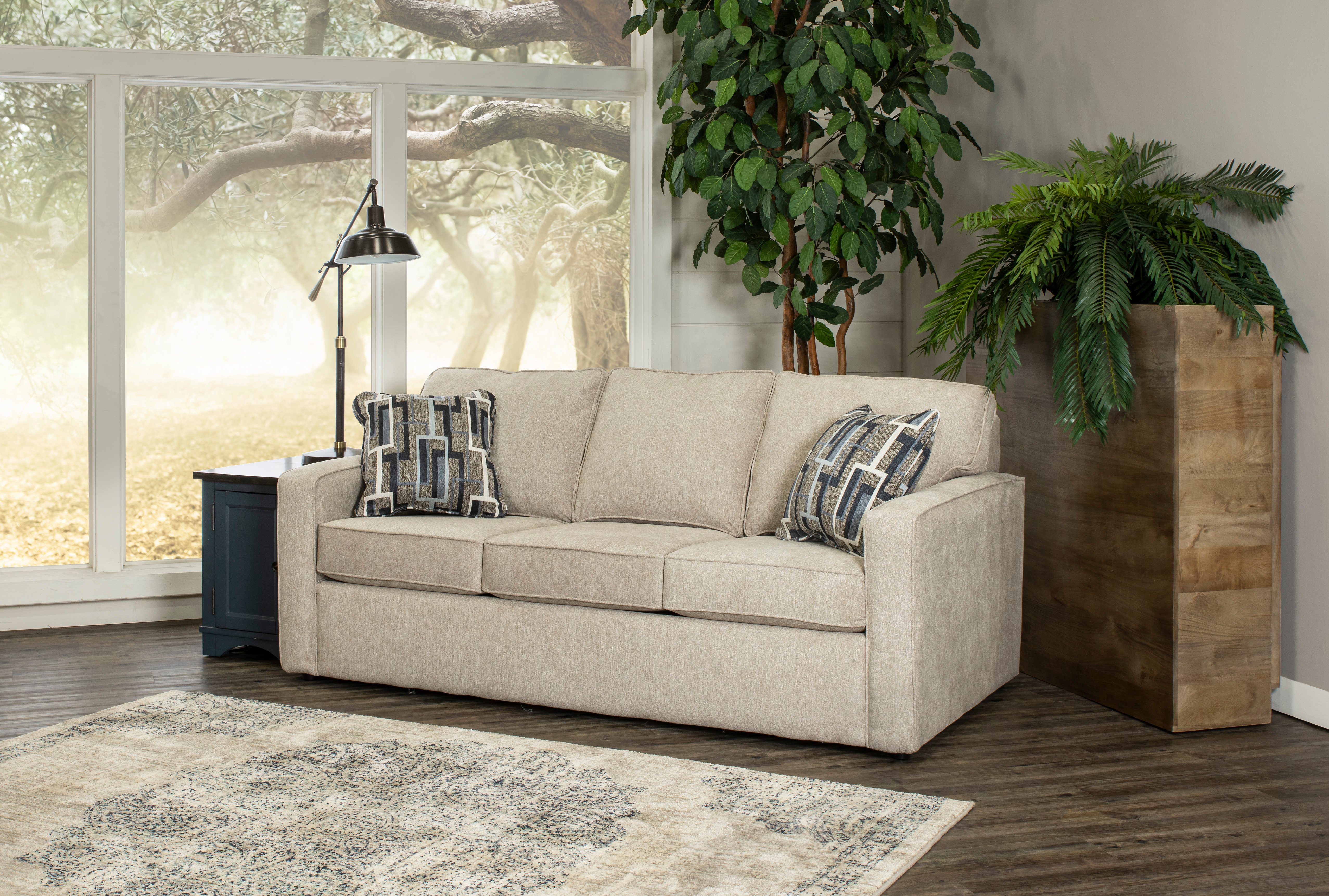 Norris Jute Beige Queen Sleeper Sofa with Ottoman-5