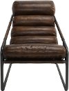 Contemporary Brown Top Grain Leather Accent Chair - Jackson