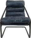 Contemporary Blue Top Grain Leather Accent Chair - Jackson