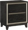 Contemporary Ebony Black Nightstand - Draven