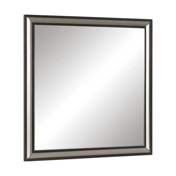 Contemporary Ebony and Silver Mirror - Draven