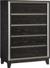 Contemporary Ebony Black Chest of Drawers - Draven