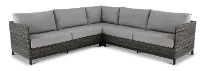 Nevis Woven Gray 3 Piece Patio Sectional with Sunbrella Fabric