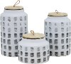 5 Inch White Ceramic Lidded Jar