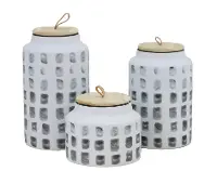 5 Inch White Ceramic Lidded Jar
