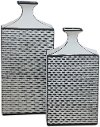 14 Inch Black and White Ceramic Vase