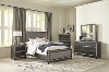 Clearance Contemporary Ebony 4 Piece Queen Bedroom Set - Draven