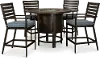 Adeline 5 Piece Dining and Fire Pit Patio Set