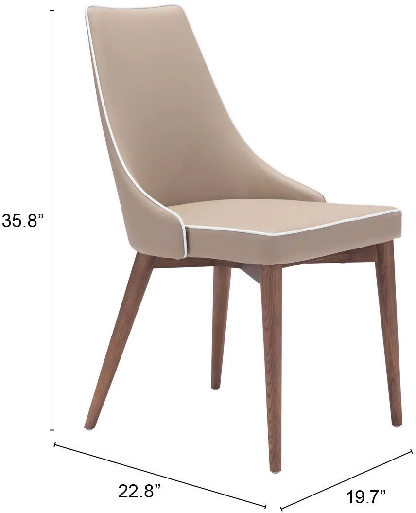 Beige Upholstered Dining Room Chair (Set of 2) - Moor-6