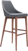 Gray Upholstered Bar Stool - Moor