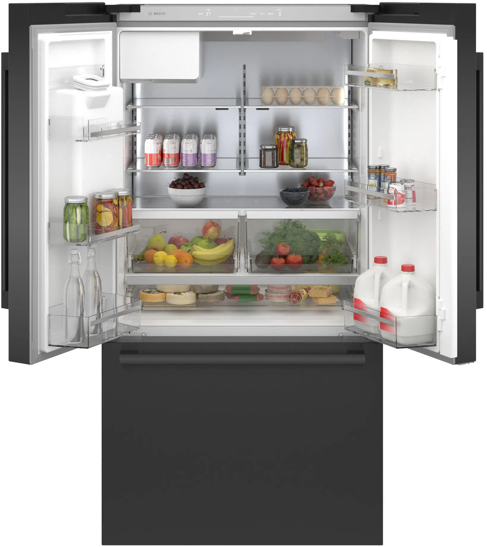 B36CD50SNB Bosch 21.6 cu ft French Door Refrigerator - Black Stainless Steel-2