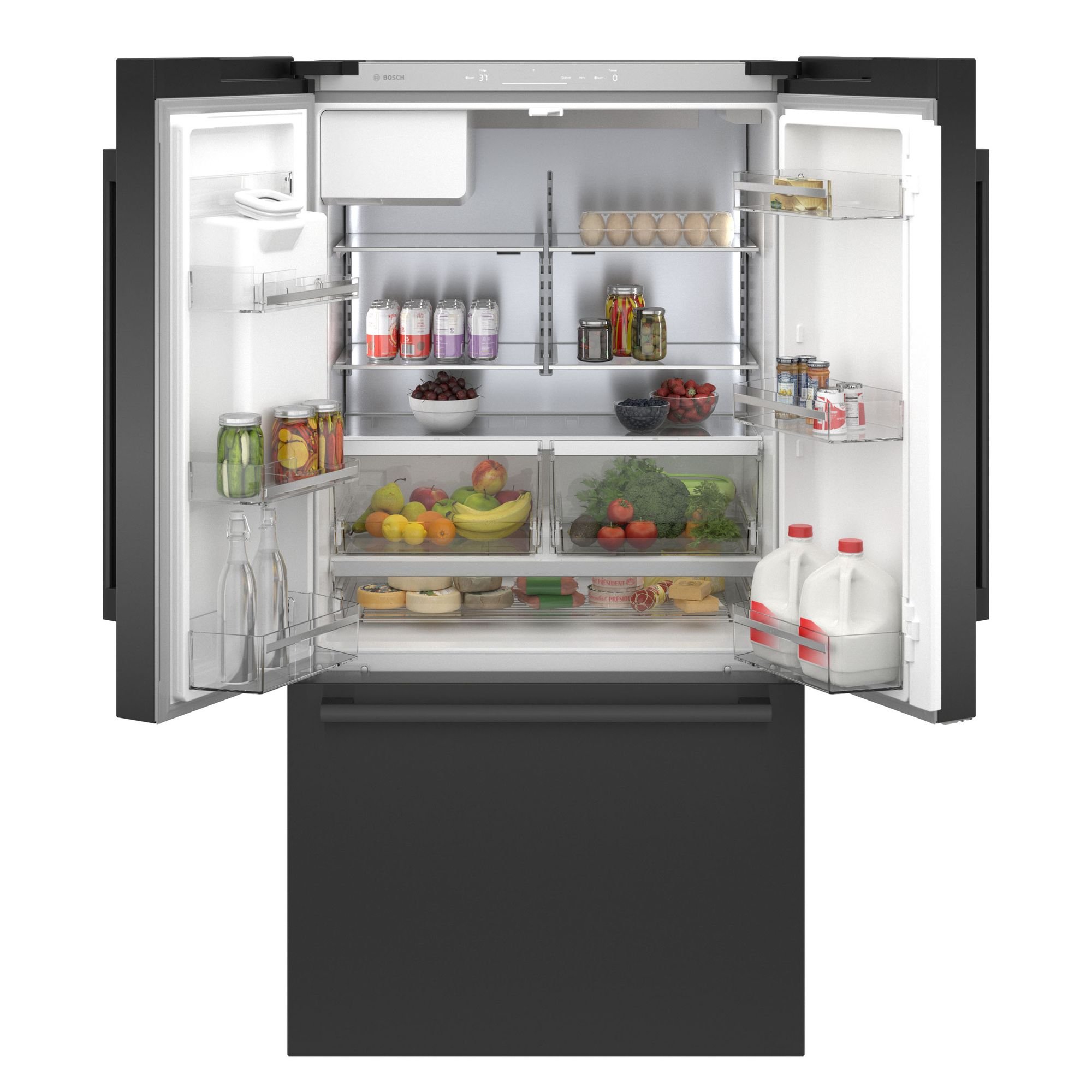 B36CD50SNB Bosch 36 Inch 500 Series French Door Refrigerator - 21.6 cu. ft. Black Stainless Steel-2