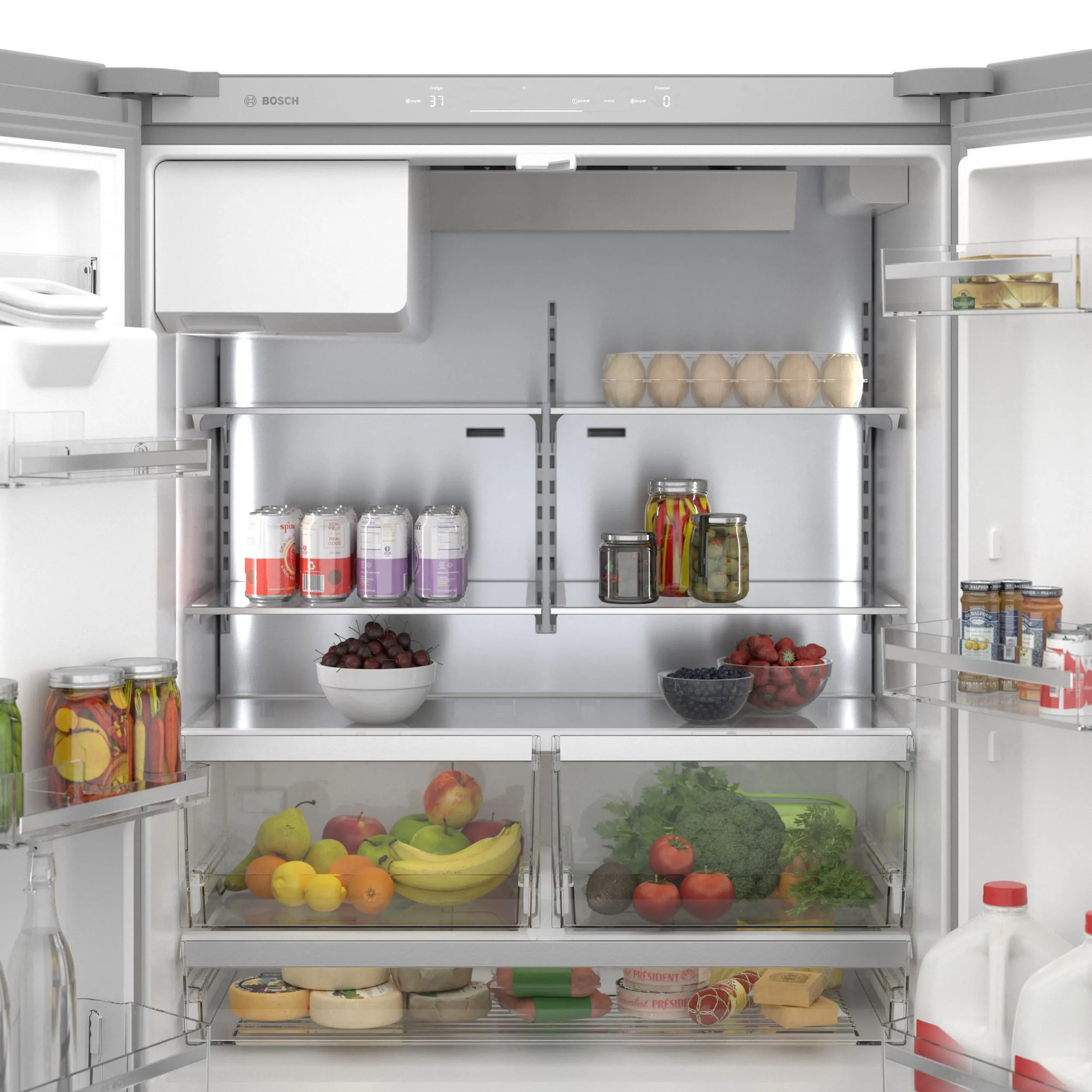B36CD50SNS Bosch 21.6 cu ft French Door Refrigerator - Counter Depth Stainless Steel-4