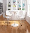 White Bucket Seat Bar Stool - Zip