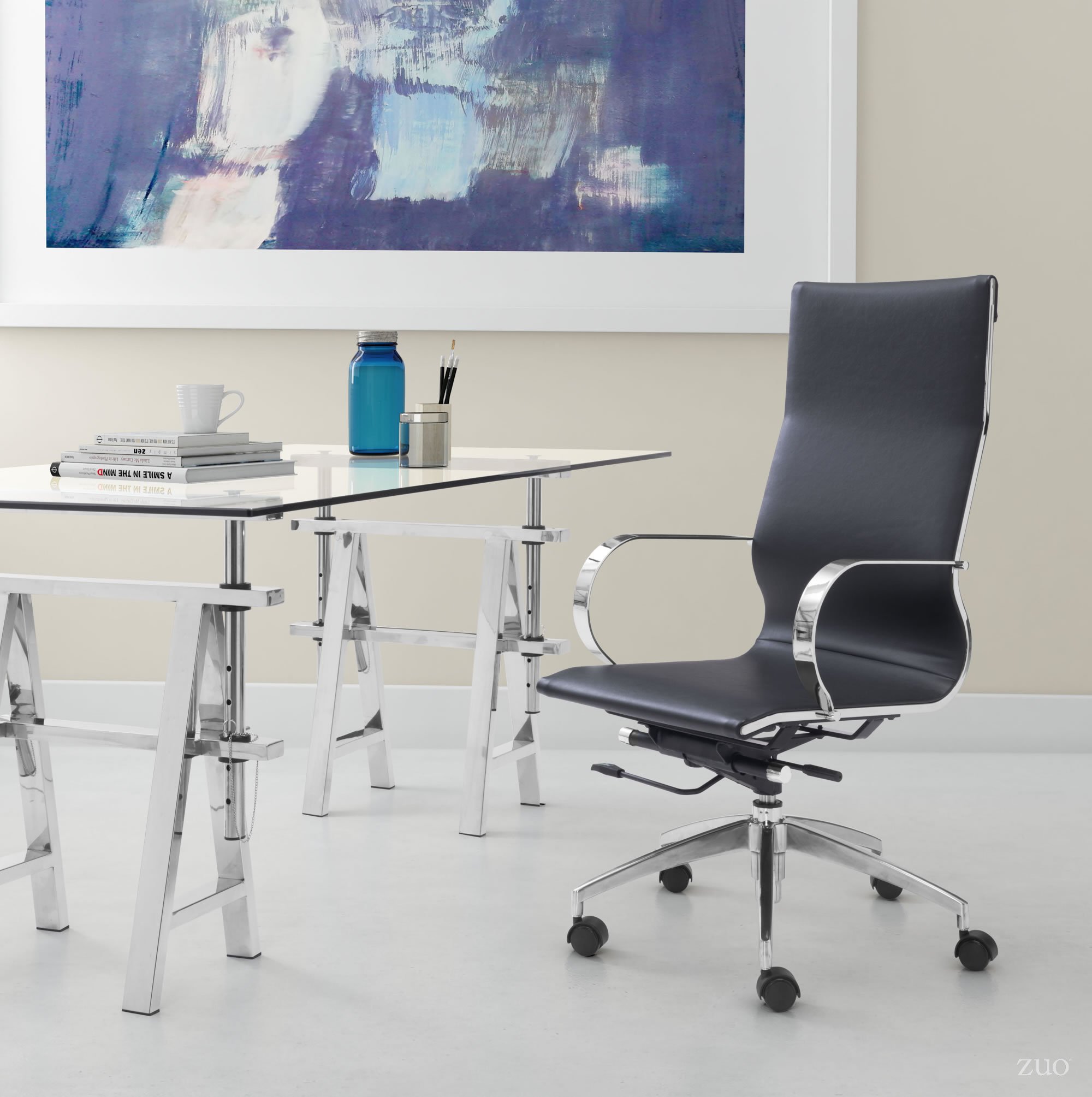 Black High Back Office Chair - Glider-5