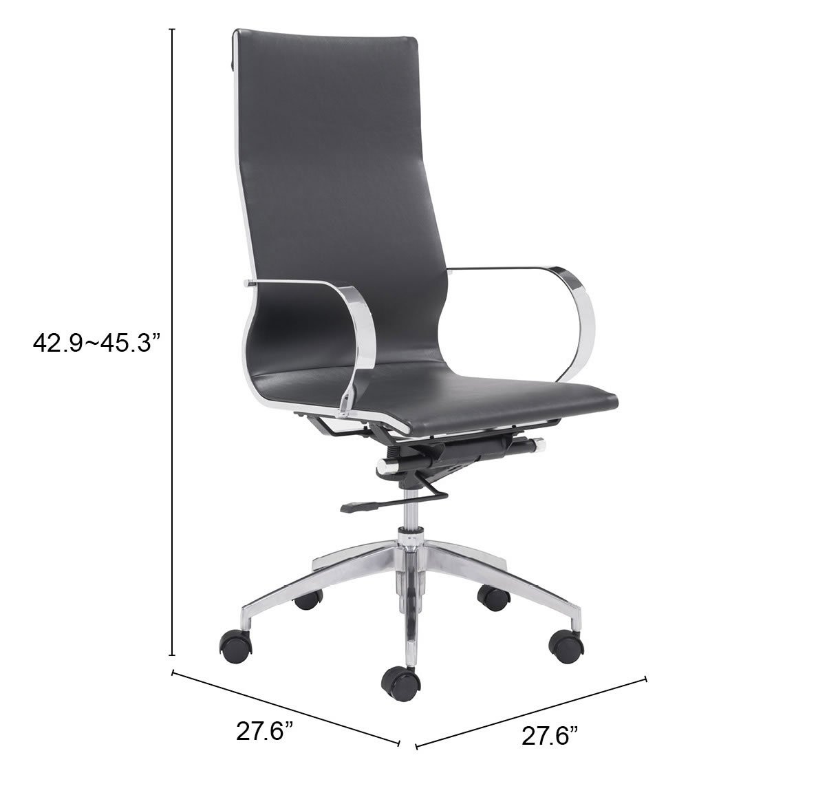 Black High Back Office Chair - Glider-6