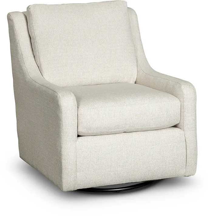 Transitional Glacier Off White Swivel Glider Chair - Sugar Shack-1