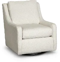 Transitional Glacier Off White Swivel Glider Chair - Sugar Shack