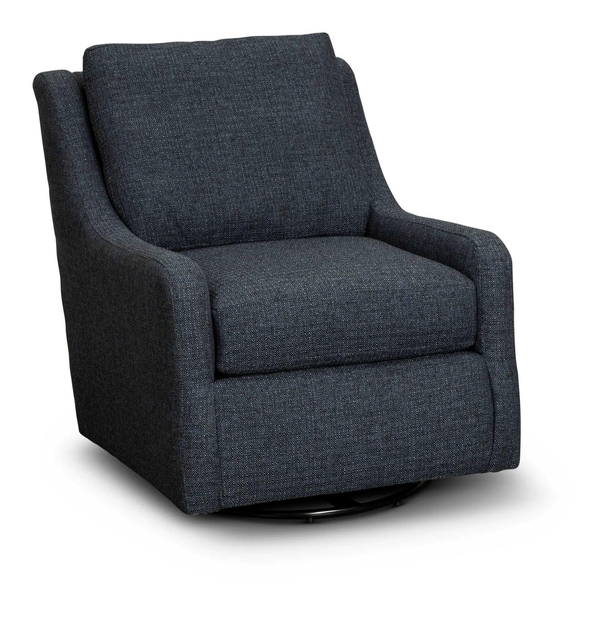 Transitional Navy Blue Swivel Glider Chair - Sugar Shack-1